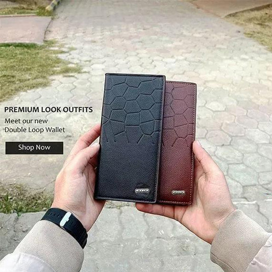 Men's Long Leather Wallet Bifold honey Design